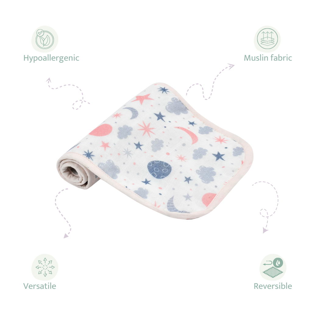 Pink Set of 3 Burp Pads