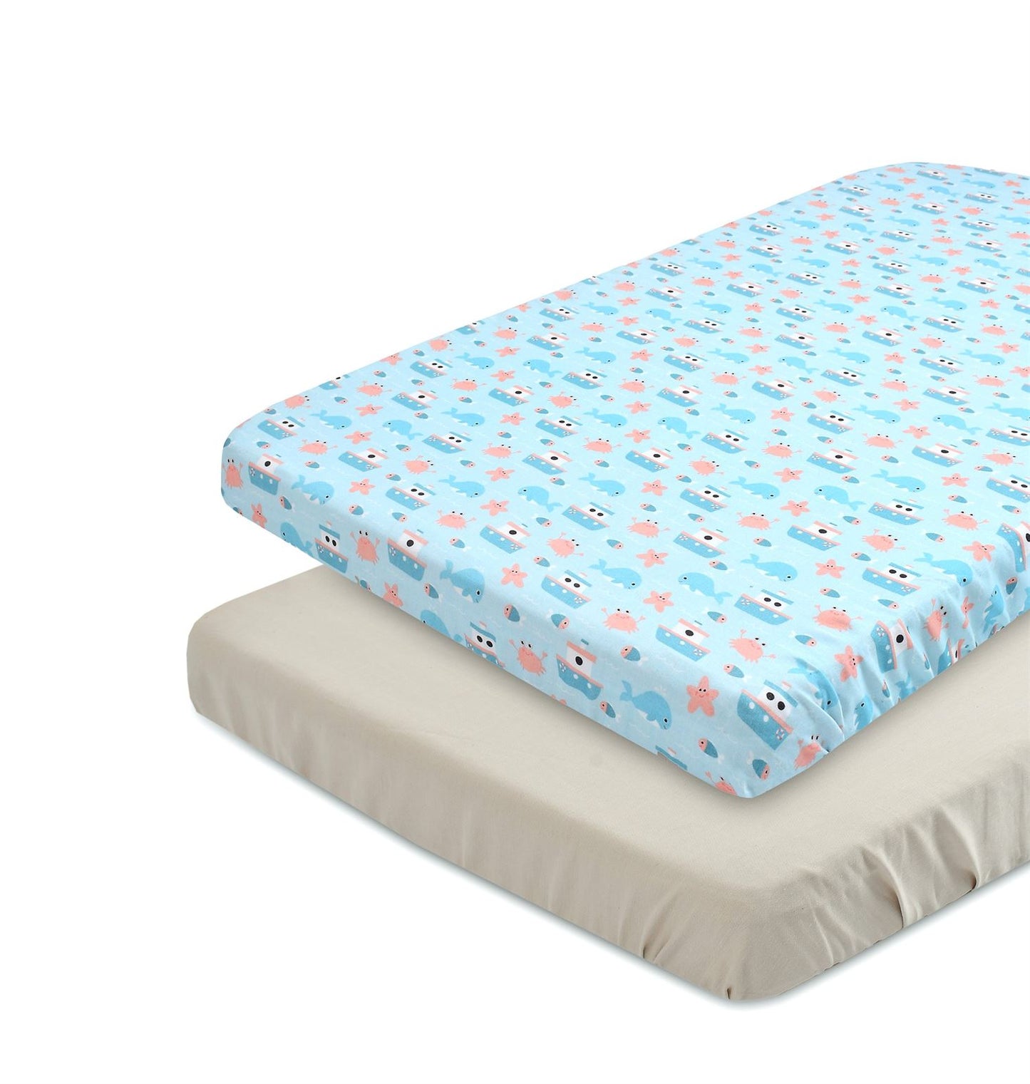 Popeye The Sailor Plus Grey Combo Fitted Cribsheet