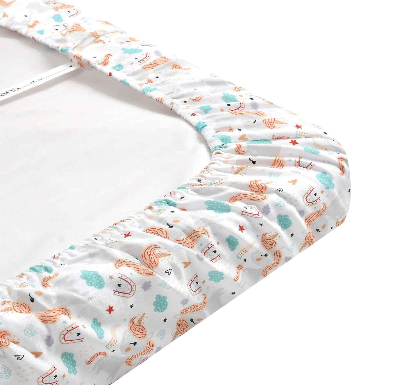 Princess Unicorn Plus Purple Combo Fitted Cribsheet