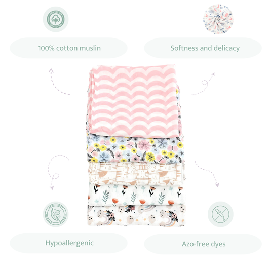 Pink Swaddles Set of 5