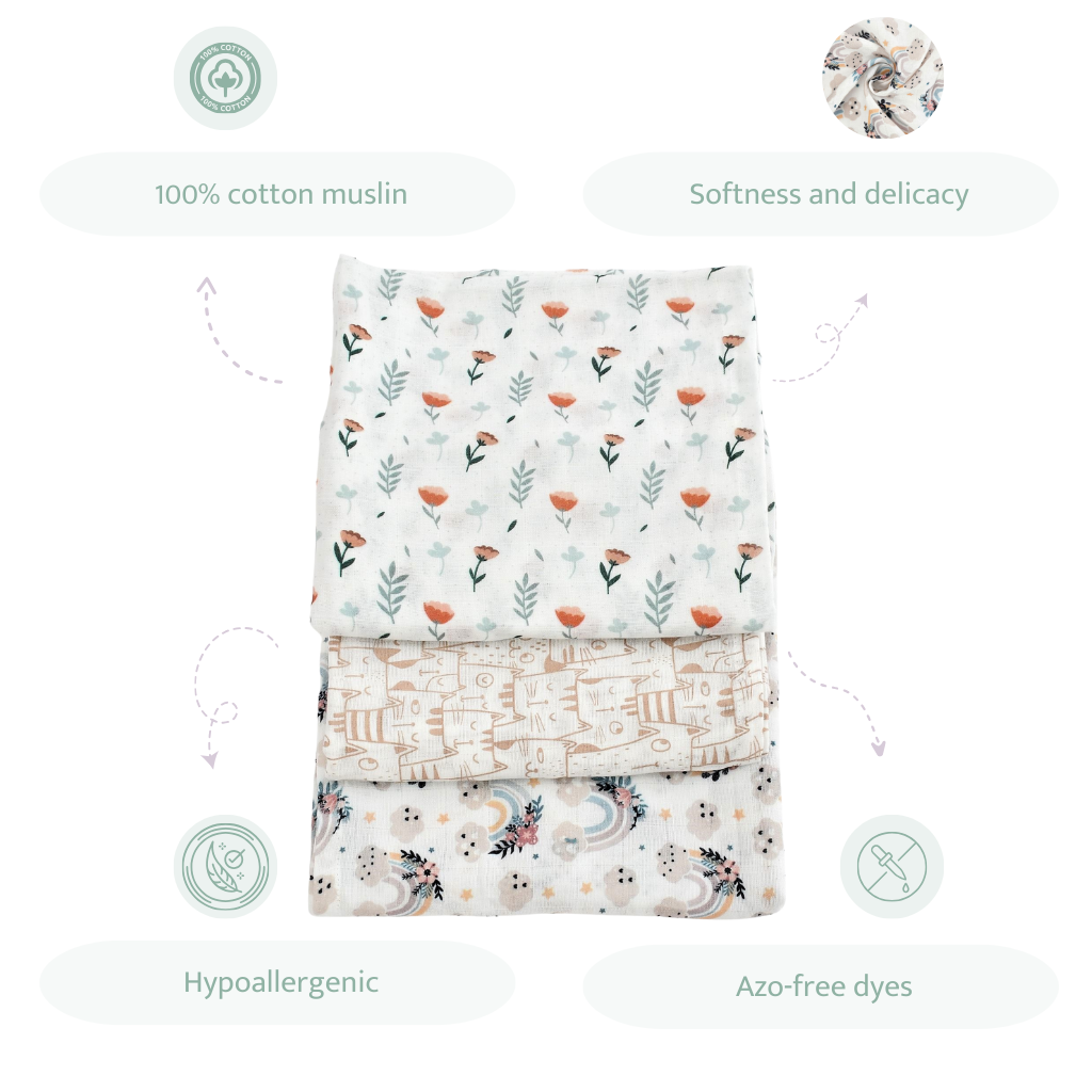 Neutrals Swaddles Set of 3