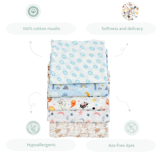 Blue Swaddles Set of 5