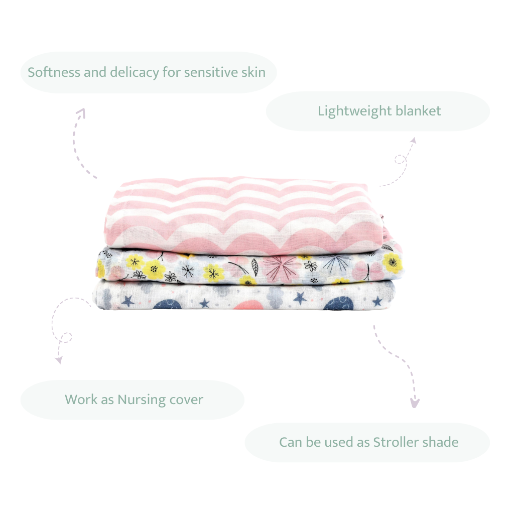 Pink Swaddles Set of 3