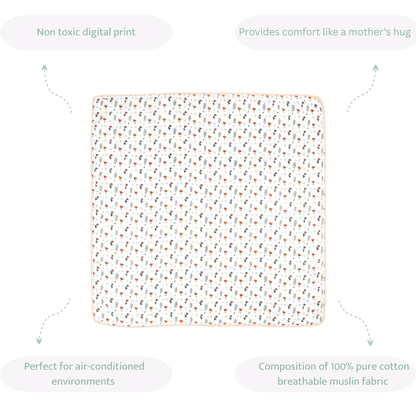 Ferns & Roses Muslin Blanket