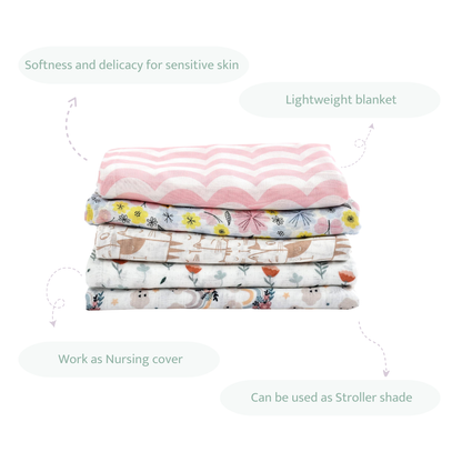 Pink Swaddles Set of 5