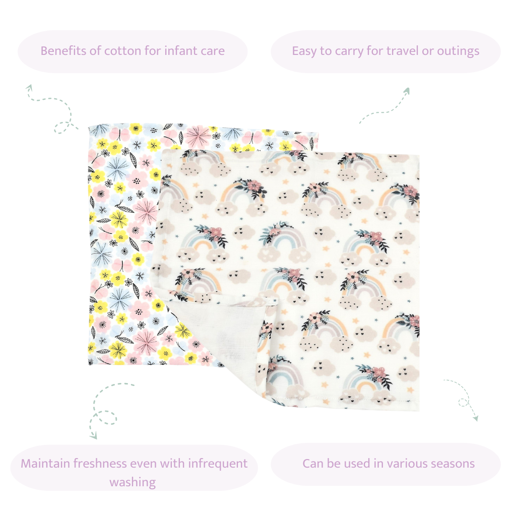 Pink Set Of 5 Wash Cloths