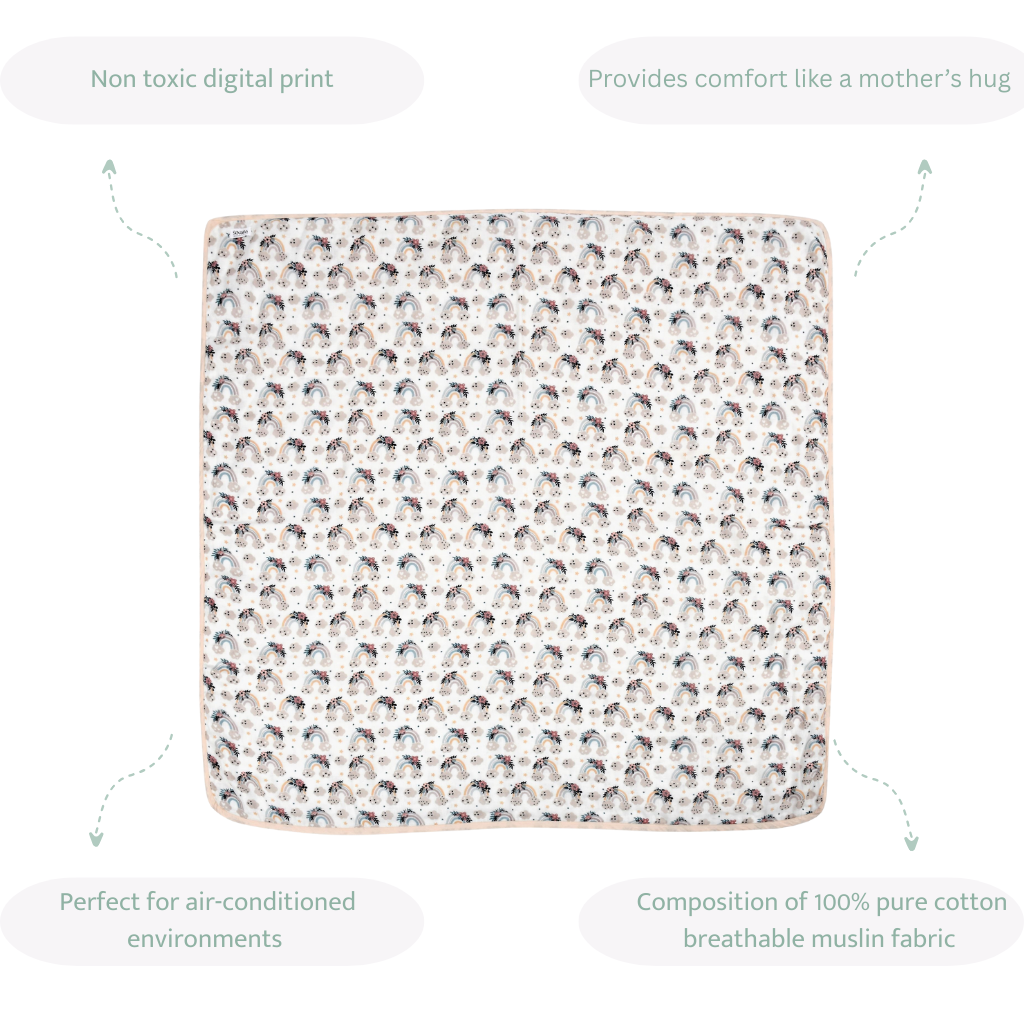 Rainbow Vibes Muslin Blanket