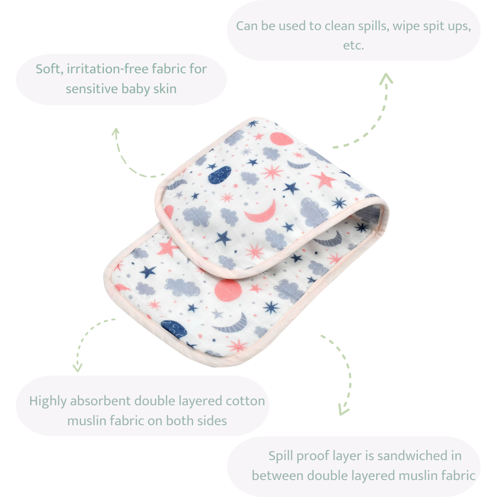 Pink Set of 3 Burp Pads