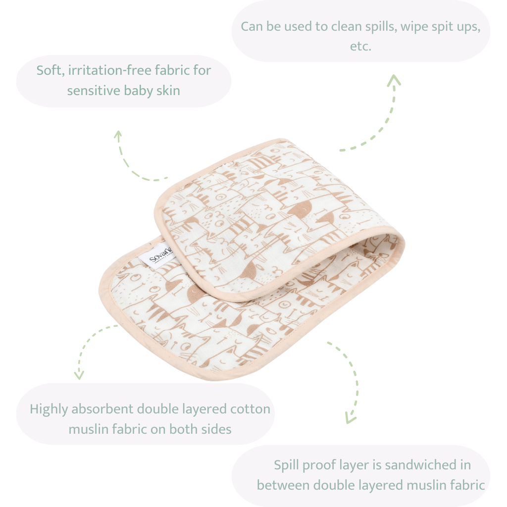 Neutrals Set of 3 Burp Pads