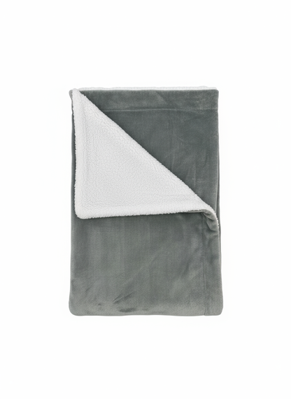 Metallic Grey Flannel Sherpa Blanket