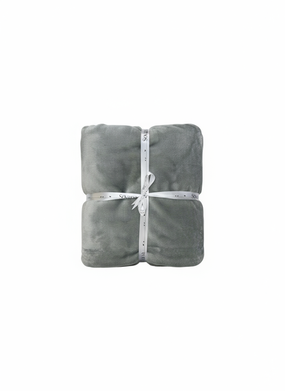 Metallic Grey Flannel Sherpa Blanket