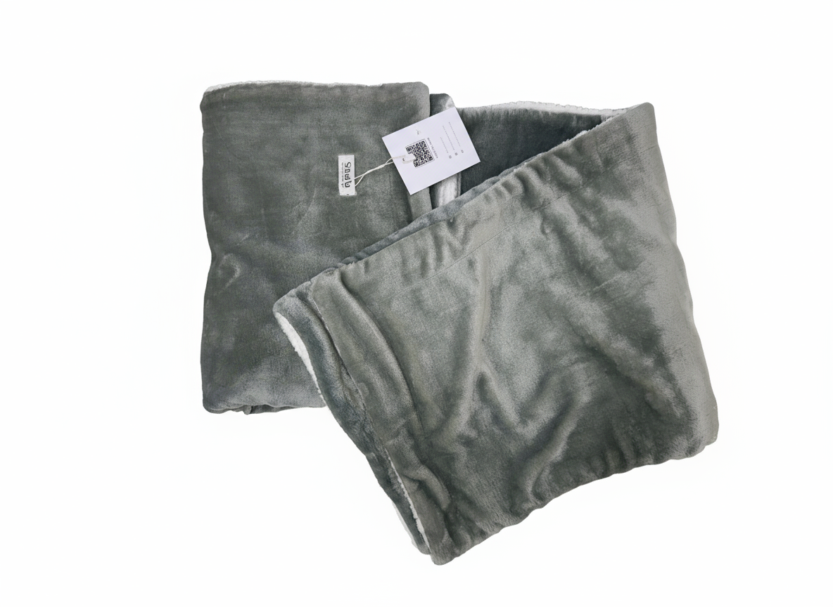 Metallic Grey Flannel Sherpa Blanket