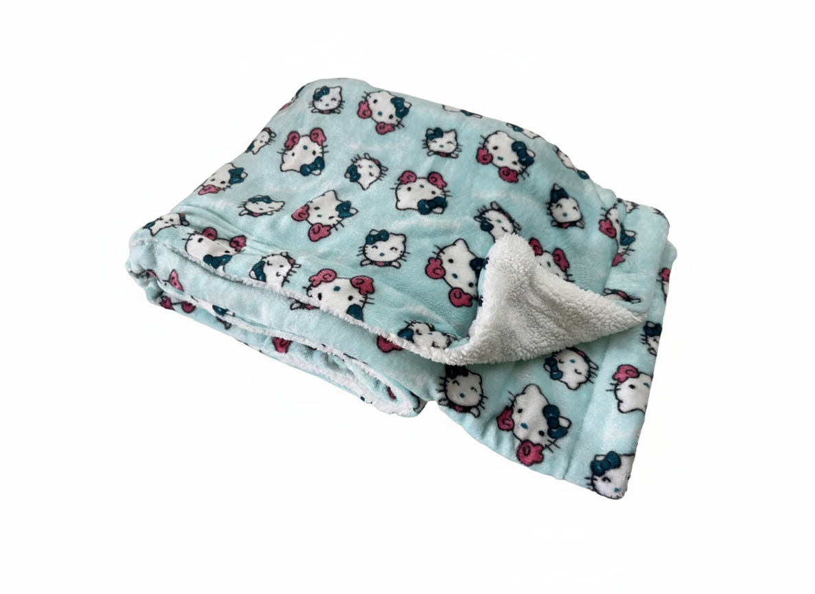Kitty World Flannel Sherpa Blanket